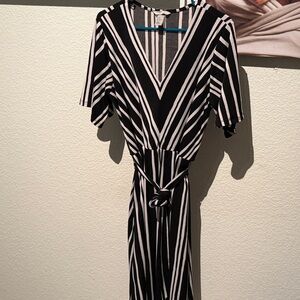 H&M Black and White Striped Dress
